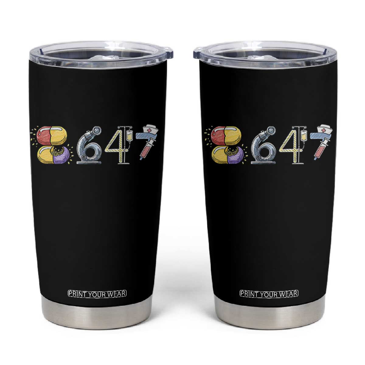 8647 Medical Professions Resist Graphic Tumbler Cup Healthcare Worker Freedom TS12 Black Print Your Wear