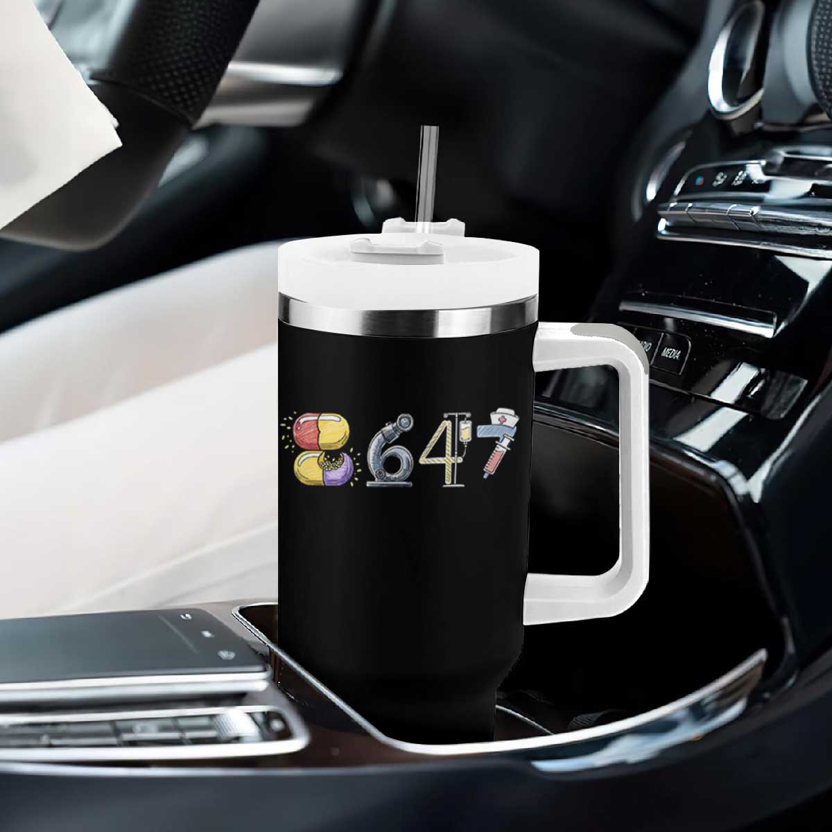 8647 Medical Professions Resist Graphic Tumbler With Handle Healthcare Worker Freedom TS12 Print Your Wear