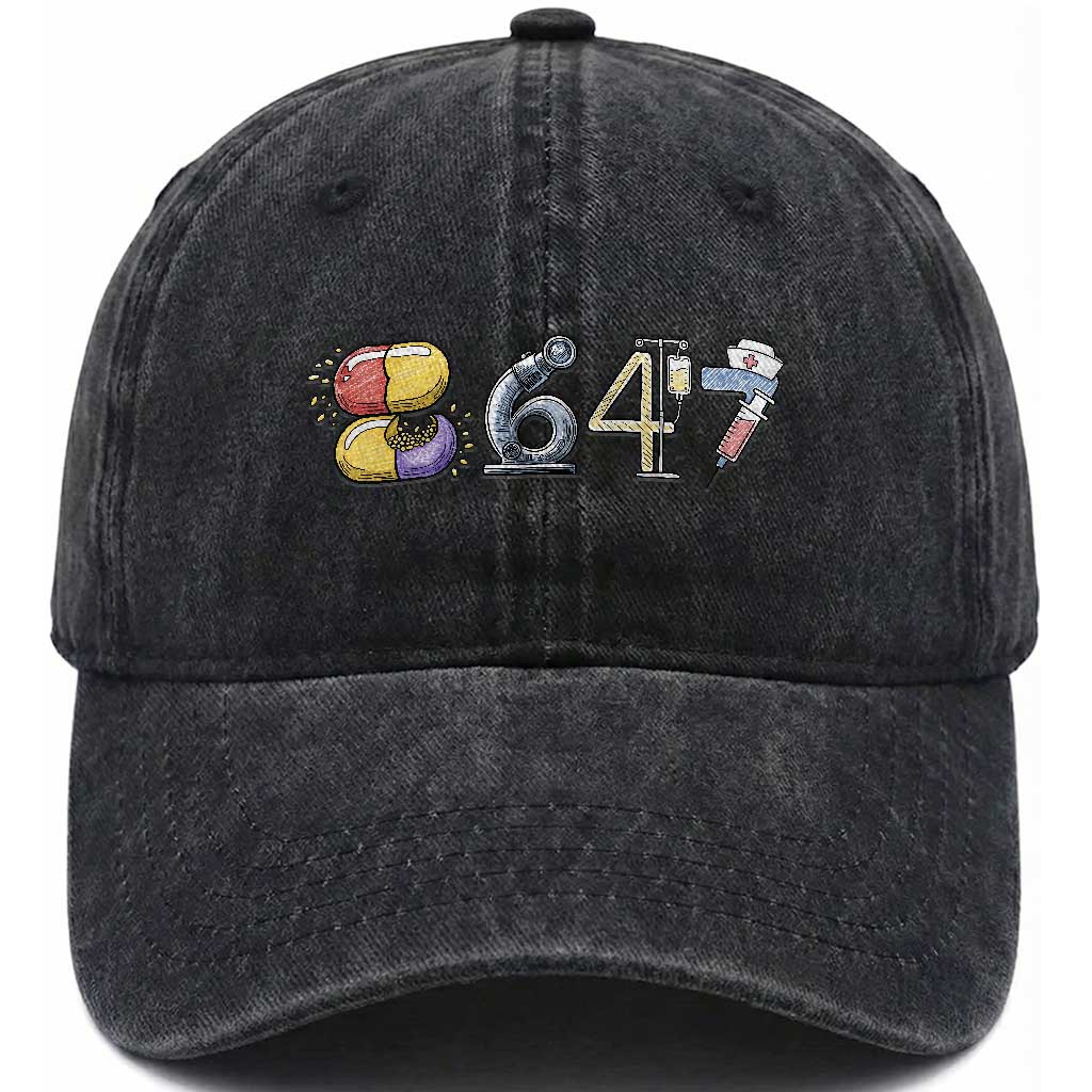 8647 Medical Professions Resist Graphic Washed Cotton Baseball Cap Healthcare Worker Freedom TS12 Print Your Wear