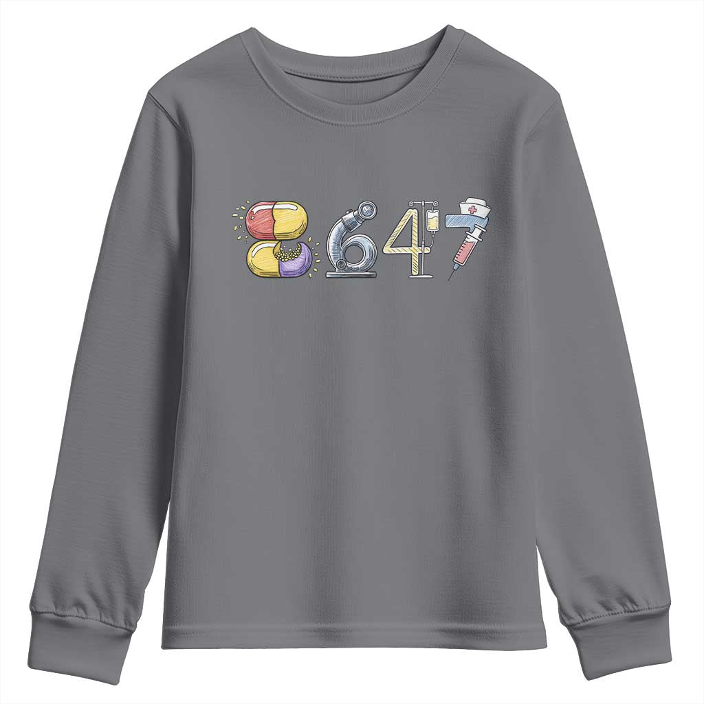 8647 Medical Professions Resist Graphic Youth Sweatshirt Healthcare Worker Freedom TS12 Charcoal Print Your Wear
