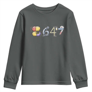 8647 Medical Professions Resist Graphic Youth Sweatshirt Healthcare Worker Freedom TS12 Dark Heather Print Your Wear
