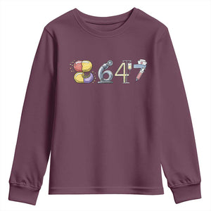 8647 Medical Professions Resist Graphic Youth Sweatshirt Healthcare Worker Freedom TS12 Maroon Print Your Wear
