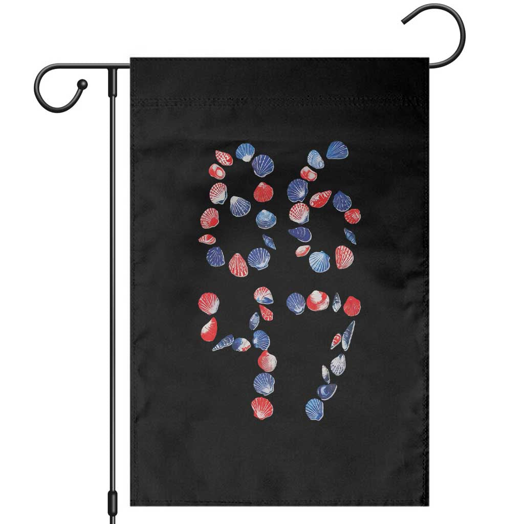 Red White Blue Seashell 8647 Garden Flag Viral 2026 Beach Walk Satire Graphic TS12 Black Print Your Wear
