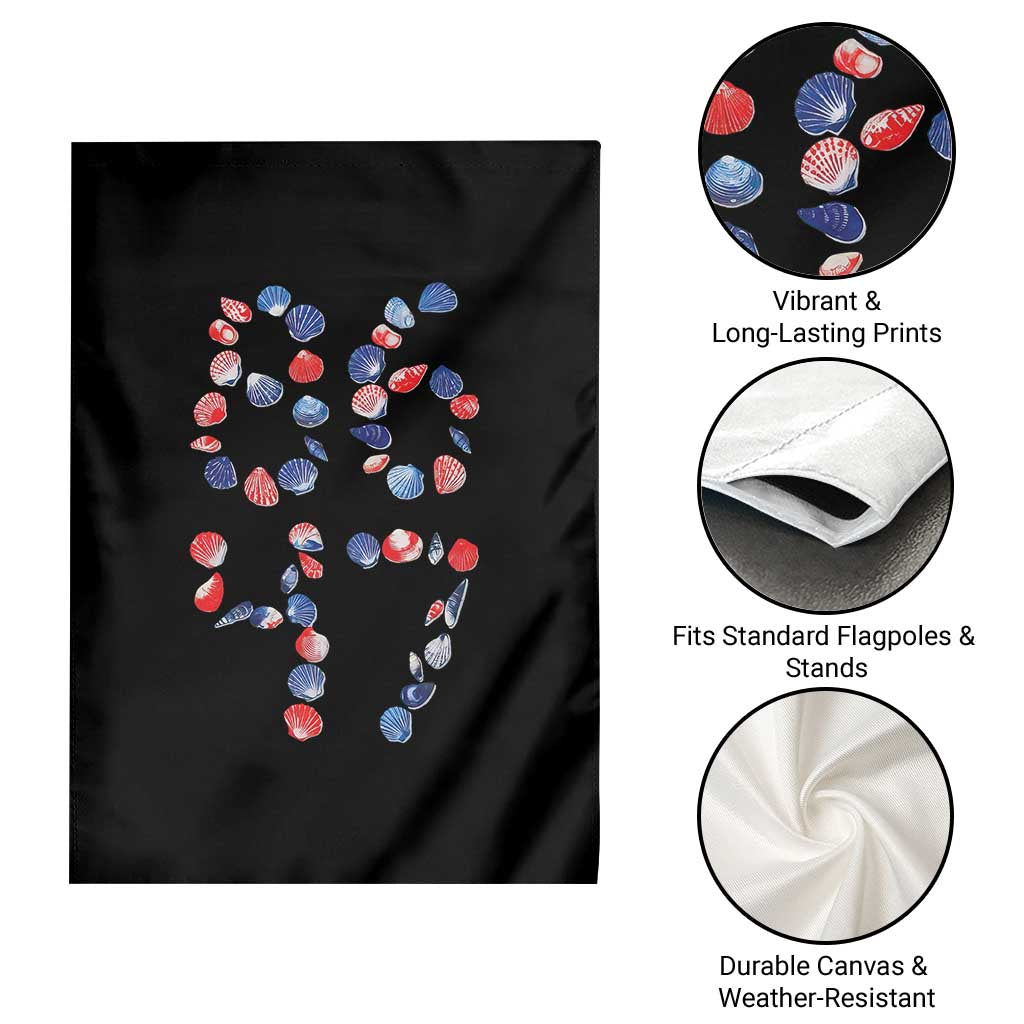 Red White Blue Seashell 8647 Garden Flag Viral 2026 Beach Walk Satire Graphic TS12 Print Your Wear