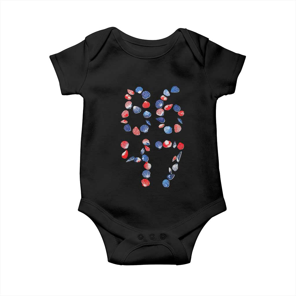 Red White Blue Seashell 8647 Baby Onesie Viral 2026 Beach Walk Satire Graphic TS12 Black Print Your Wear