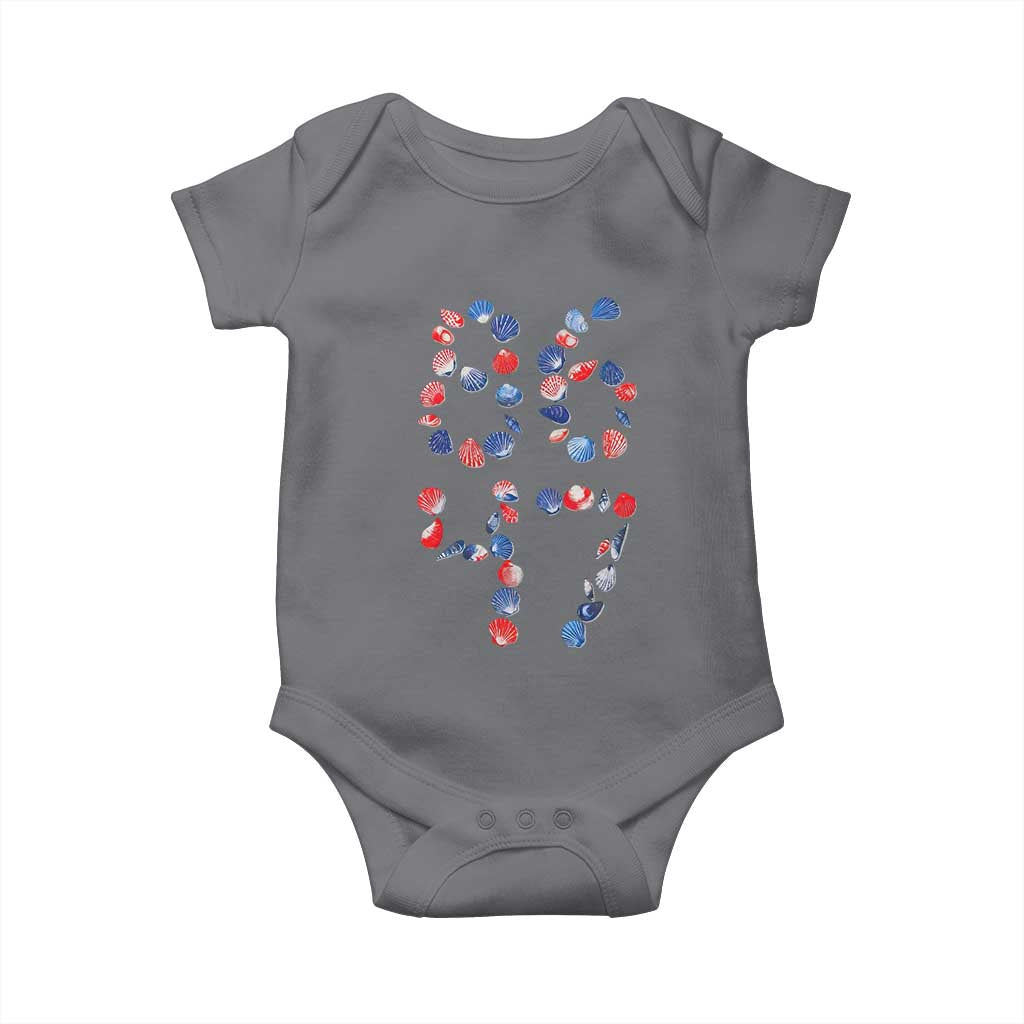 Red White Blue Seashell 8647 Baby Onesie Viral 2026 Beach Walk Satire Graphic TS12 Charcoal Print Your Wear