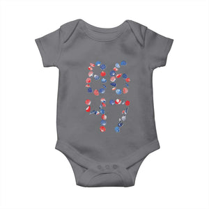 Red White Blue Seashell 8647 Baby Onesie Viral 2026 Beach Walk Satire Graphic TS12 Charcoal Print Your Wear