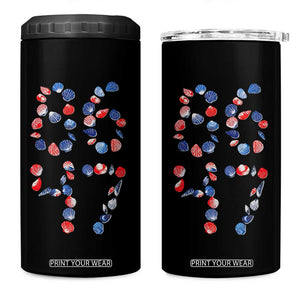 Red White Blue Seashell 8647 4 in 1 Can Cooler Tumbler Viral 2026 Beach Walk Satire Graphic TS12 One Size: 16 oz Black Print Your Wear