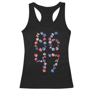 Red White Blue Seashell 8647 Racerback Tank Top Viral 2026 Beach Walk Satire Graphic TS12 Black Print Your Wear
