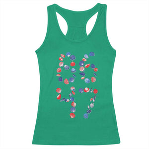 Red White Blue Seashell 8647 Racerback Tank Top Viral 2026 Beach Walk Satire Graphic TS12 Irish Green Print Your Wear