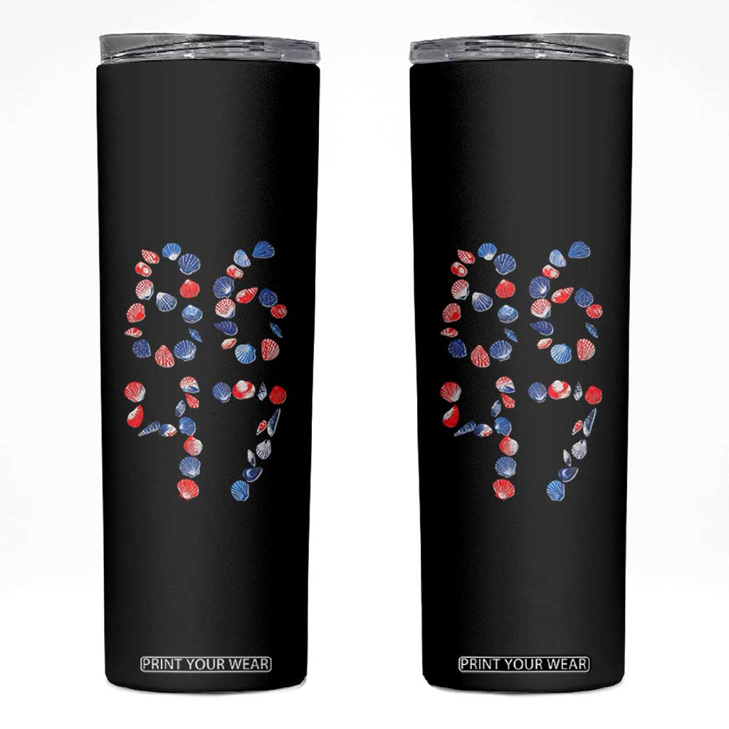 Red White Blue Seashell 8647 Skinny Tumbler Viral 2026 Beach Walk Satire Graphic TS12 Black Print Your Wear