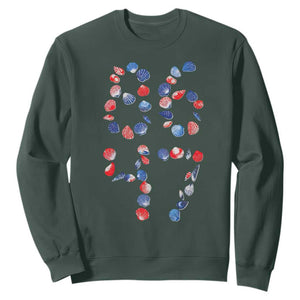 Red White Blue Seashell 8647 Sweatshirt Viral 2026 Beach Walk Satire Graphic TS12 Dark Forest Green Print Your Wear