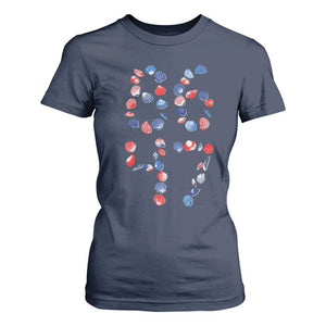 Red White Blue Seashell 8647 T Shirt For Women Viral 2026 Beach Walk Satire Graphic TS12 Navy Print Your Wear