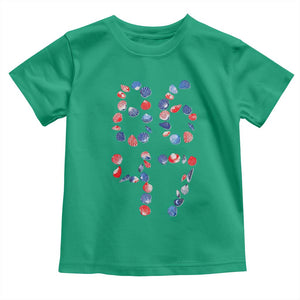 Red White Blue Seashell 8647 Toddler T Shirt Viral 2026 Beach Walk Satire Graphic TS12 Irish Green Print Your Wear