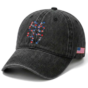 Red White Blue Seashell 8647 Washed Cotton Baseball Cap Viral 2026 Beach Walk Satire Graphic TS12 Print Your Wear