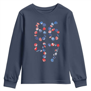 Red White Blue Seashell 8647 Youth Sweatshirt Viral 2026 Beach Walk Satire Graphic TS12 Navy Print Your Wear