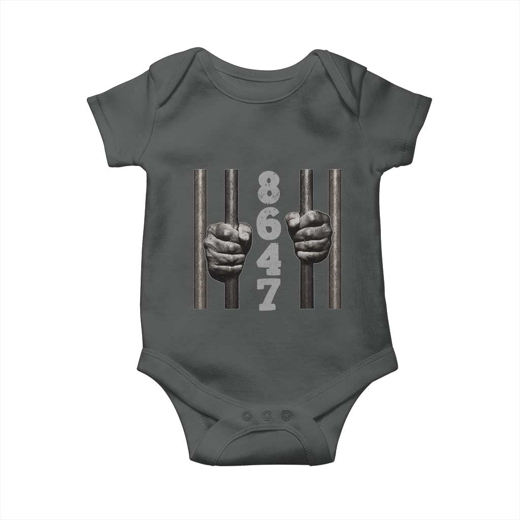 Funny 8647 Jail Baby Onesie Freedom Protest Satire Graphic Gift TS12 Dark Heather Print Your Wear