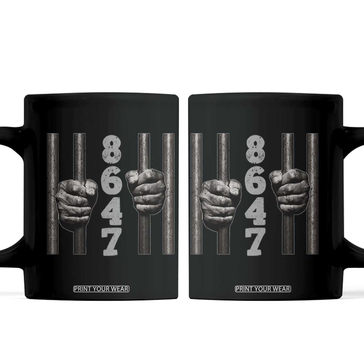 Funny 8647 Jail Coffee Mug Freedom Protest Satire Graphic Gift TS12 Black Print Your Wear