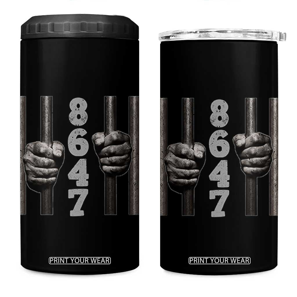 Funny 8647 Jail 4 in 1 Can Cooler Tumbler Freedom Protest Satire Graphic Gift TS12 One Size: 16 oz Black Print Your Wear