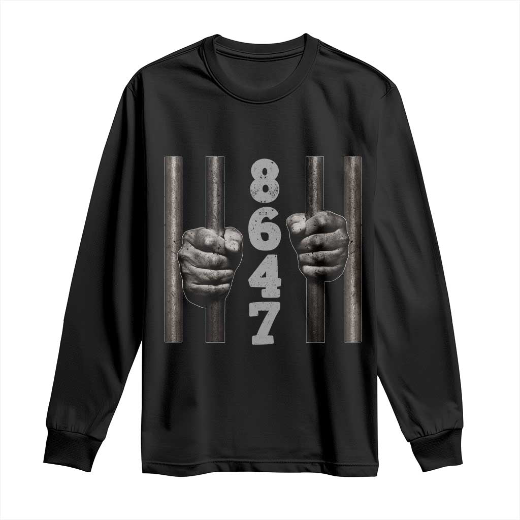 Funny 8647 Jail Long Sleeve Shirt Freedom Protest Satire Graphic Gift TS12 Black Print Your Wear