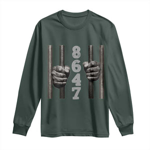 Funny 8647 Jail Long Sleeve Shirt Freedom Protest Satire Graphic Gift TS12 Dark Forest Green Print Your Wear
