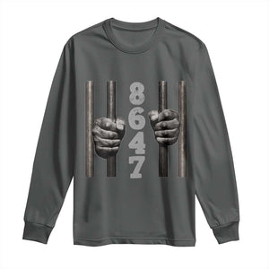 Funny 8647 Jail Long Sleeve Shirt Freedom Protest Satire Graphic Gift TS12 Dark Heather Print Your Wear