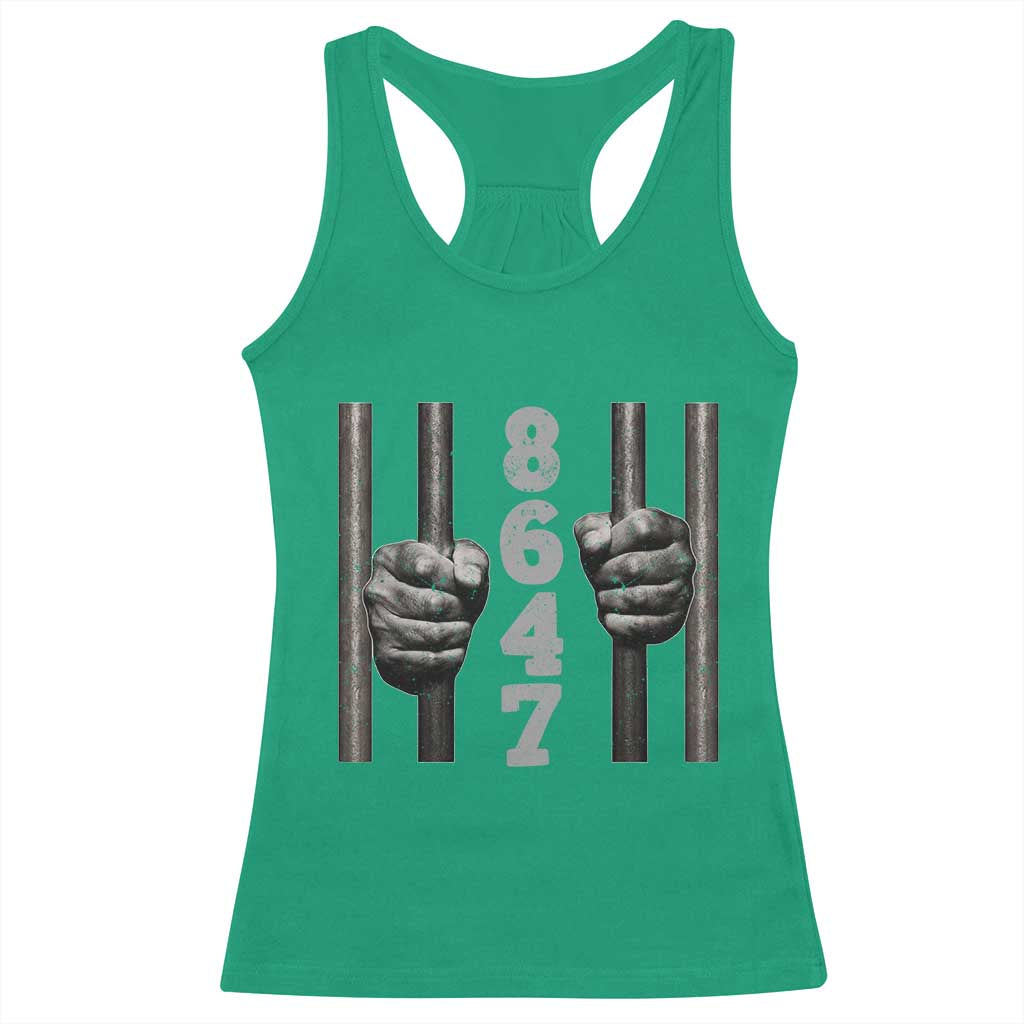 Funny 8647 Jail Racerback Tank Top Freedom Protest Satire Graphic Gift TS12 Irish Green Print Your Wear