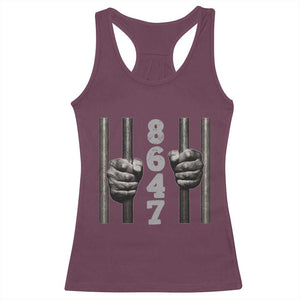 Funny 8647 Jail Racerback Tank Top Freedom Protest Satire Graphic Gift TS12 Maroon Print Your Wear