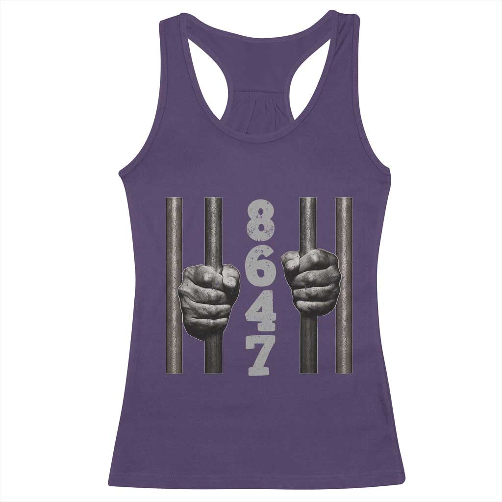 Funny 8647 Jail Racerback Tank Top Freedom Protest Satire Graphic Gift TS12 Purple Print Your Wear