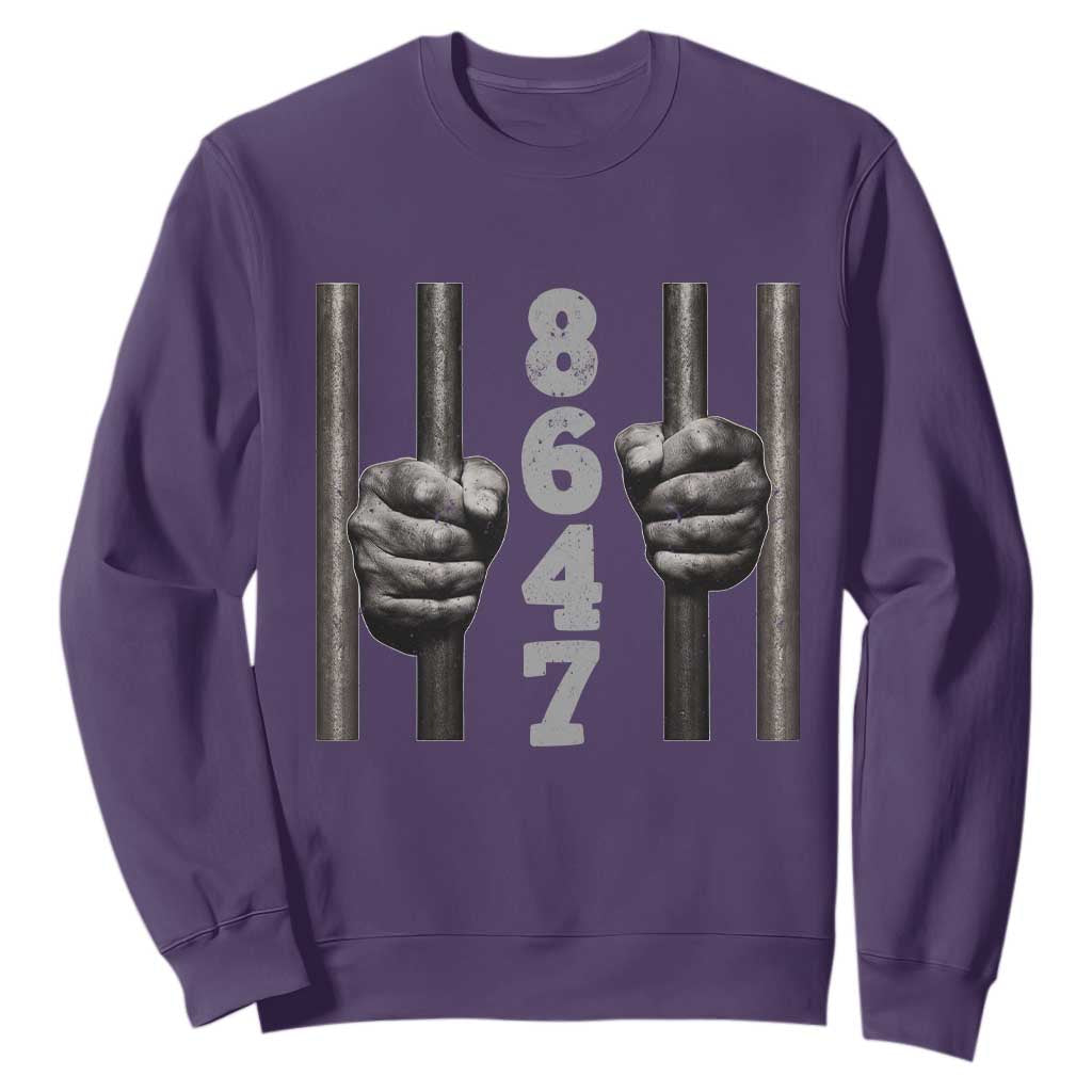 Funny 8647 Jail Sweatshirt Freedom Protest Satire Graphic Gift TS12 Purple Print Your Wear