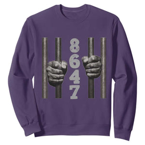 Funny 8647 Jail Sweatshirt Freedom Protest Satire Graphic Gift TS12 Purple Print Your Wear