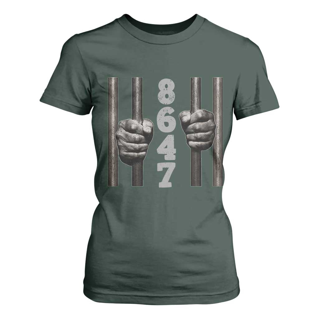 Funny 8647 Jail T Shirt For Women Freedom Protest Satire Graphic Gift TS12 Dark Forest Green Print Your Wear