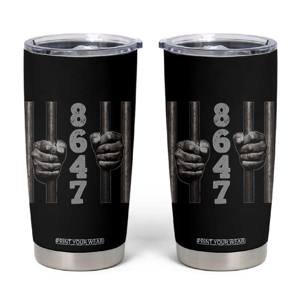 Funny 8647 Jail Tumbler Cup Freedom Protest Satire Graphic Gift TS12 Black Print Your Wear