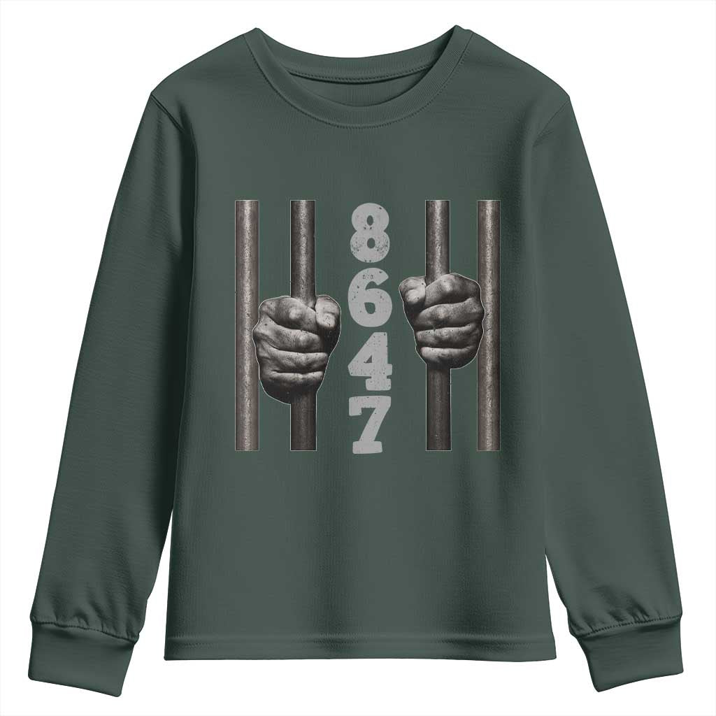 Funny 8647 Jail Youth Sweatshirt Freedom Protest Satire Graphic Gift TS12 Dark Forest Green Print Your Wear