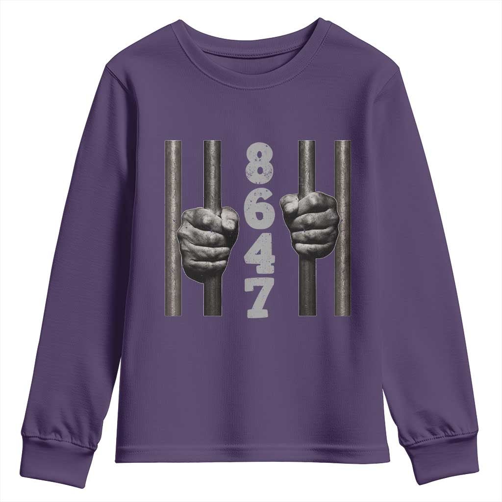 Funny 8647 Jail Youth Sweatshirt Freedom Protest Satire Graphic Gift TS12 Purple Print Your Wear