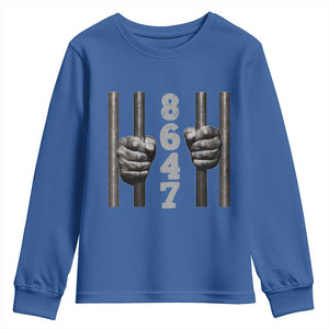 Funny 8647 Jail Youth Sweatshirt Freedom Protest Satire Graphic Gift TS12 Royal Blue Print Your Wear
