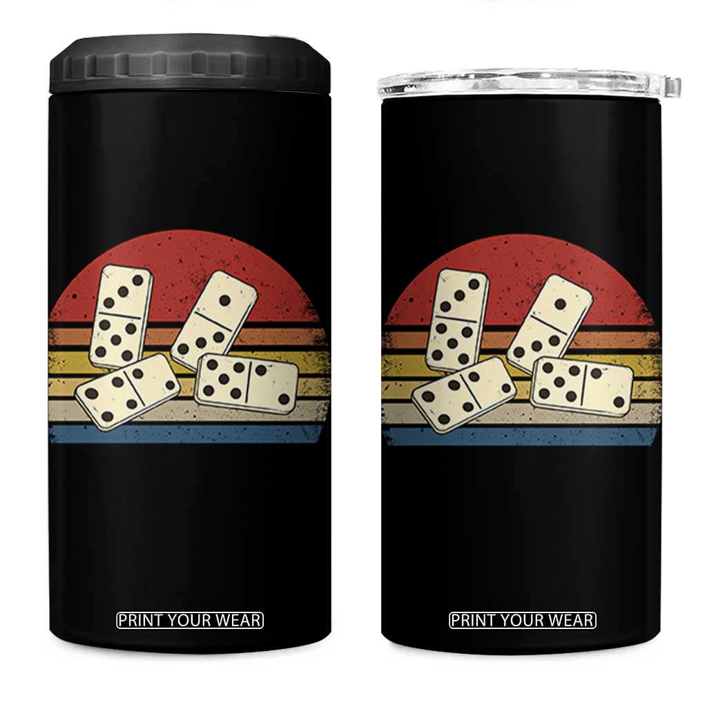 Vintage Domino Player 8647 4 in 1 Can Cooler Tumbler Board Game Subtle Protest TS12 One Size: 16 oz Black Print Your Wear