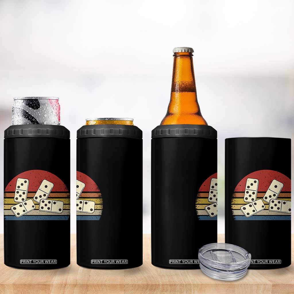 Vintage Domino Player 8647 4 in 1 Can Cooler Tumbler Board Game Subtle Protest TS12 Print Your Wear