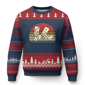 Vintage Domino Player 8647 Ugly Christmas Sweater Board Game Subtle Protest TS12 Navy Red Print Your Wear