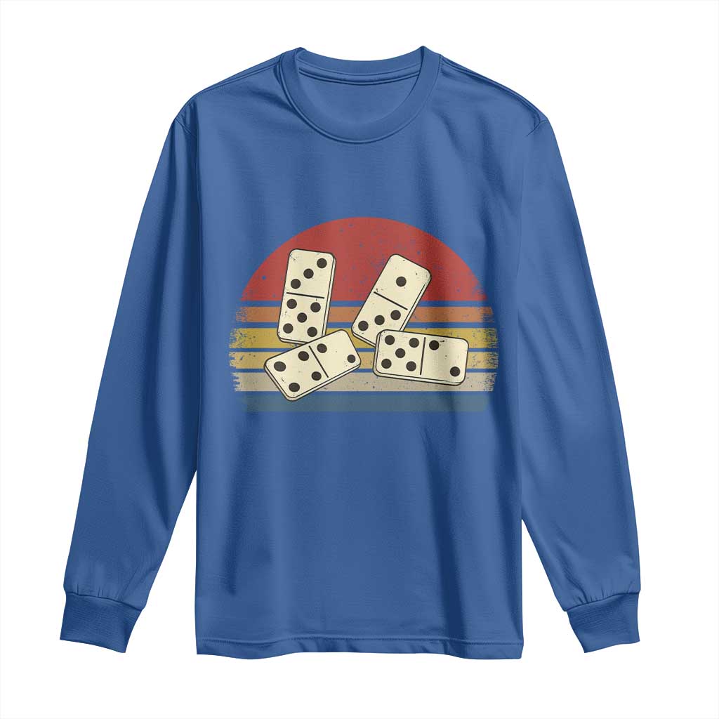 Vintage Domino Player 8647 Long Sleeve Shirt Board Game Subtle Protest TS12 Royal Blue Print Your Wear