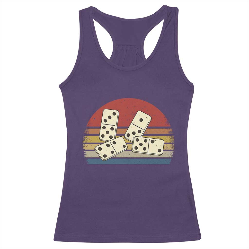 Vintage Domino Player 8647 Racerback Tank Top Board Game Subtle Protest TS12 Purple Print Your Wear