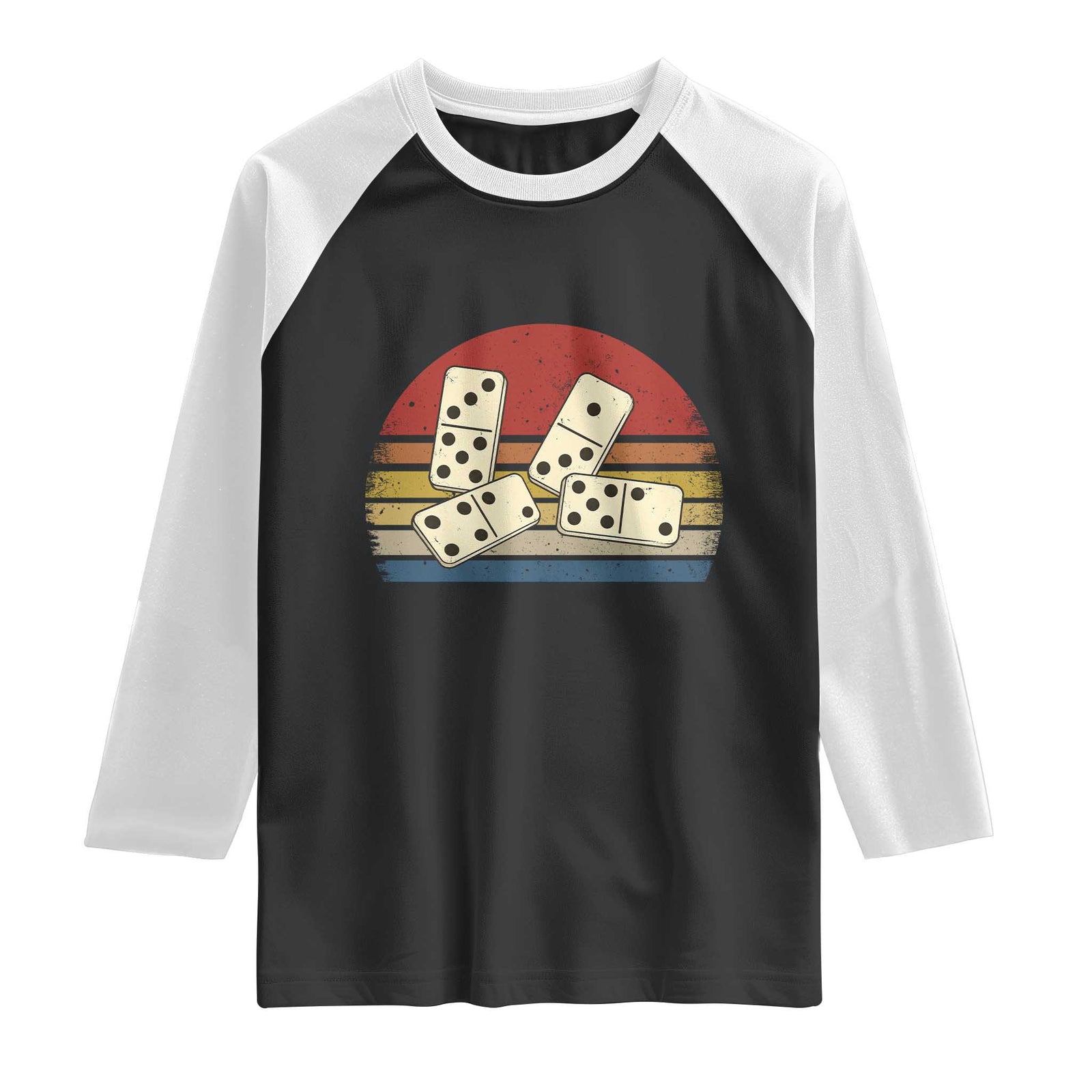 Vintage Domino Player 8647 Raglan Shirt Board Game Subtle Protest TS12 Black White Print Your Wear