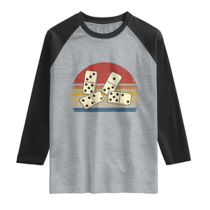 Vintage Domino Player 8647 Raglan Shirt Board Game Subtle Protest TS12 Heather Gray Black Print Your Wear