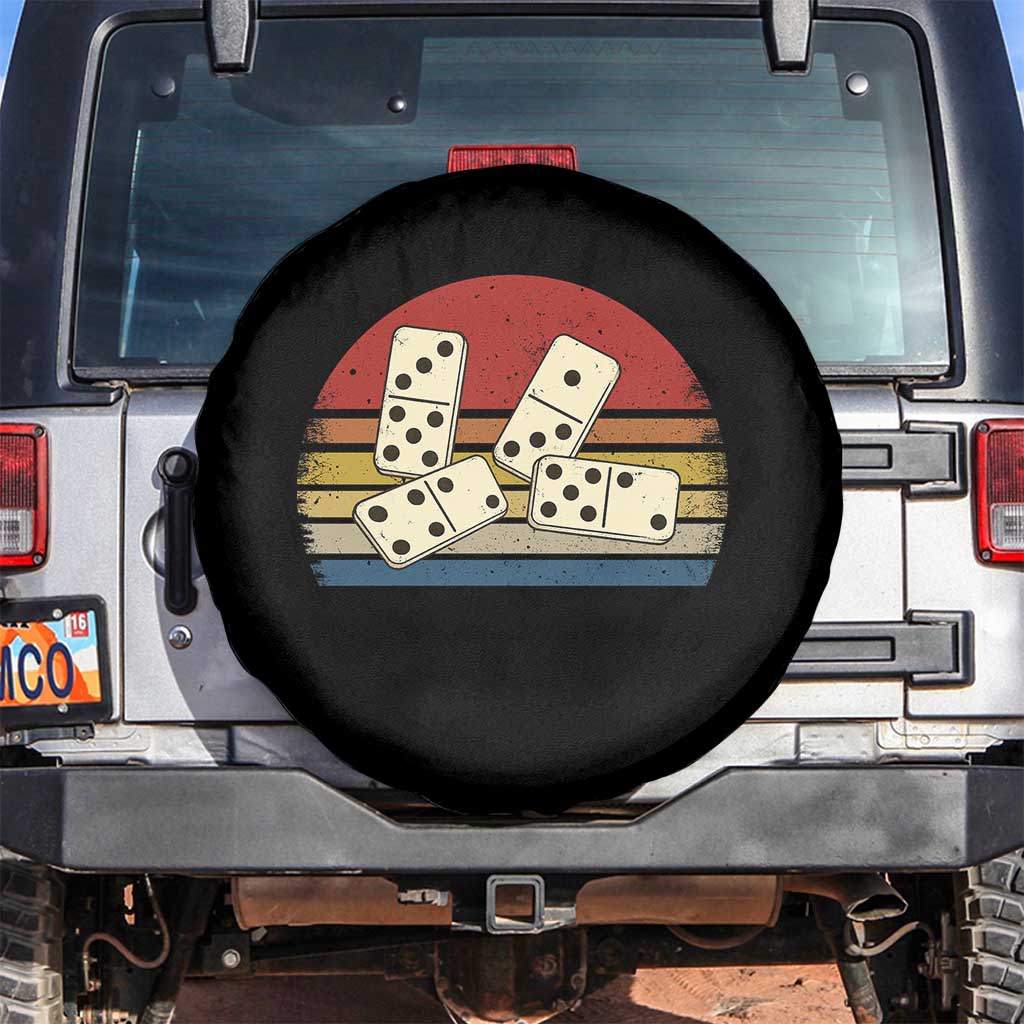 Vintage Domino Player 8647 Spare Tire Cover Board Game Subtle Protest TS12 No hole Black Print Your Wear