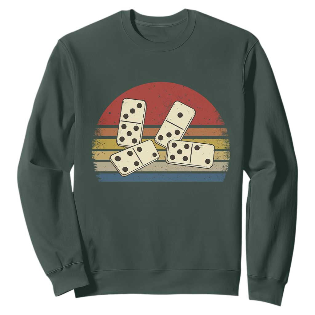 Vintage Domino Player 8647 Sweatshirt Board Game Subtle Protest TS12 Dark Forest Green Print Your Wear
