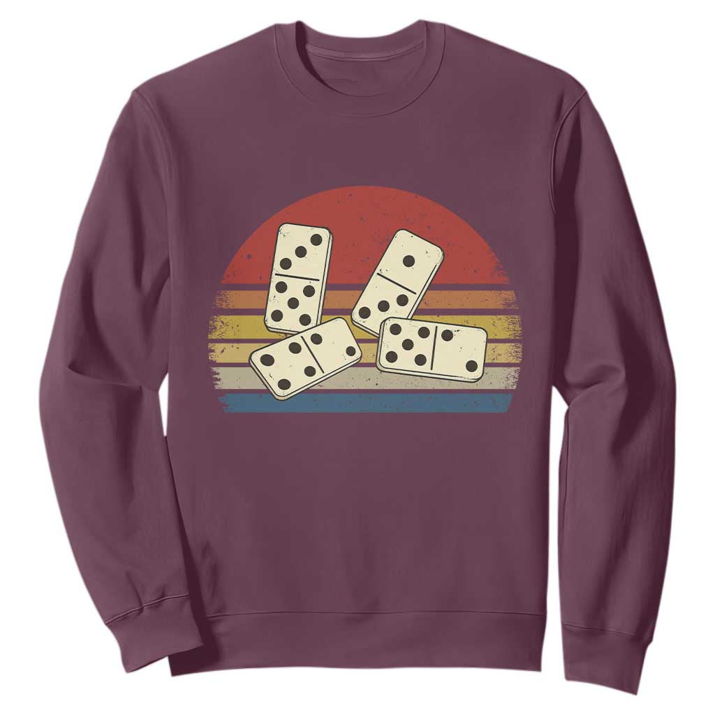 Vintage Domino Player 8647 Sweatshirt Board Game Subtle Protest TS12 Maroon Print Your Wear