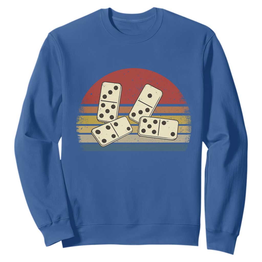 Vintage Domino Player 8647 Sweatshirt Board Game Subtle Protest TS12 Royal Blue Print Your Wear