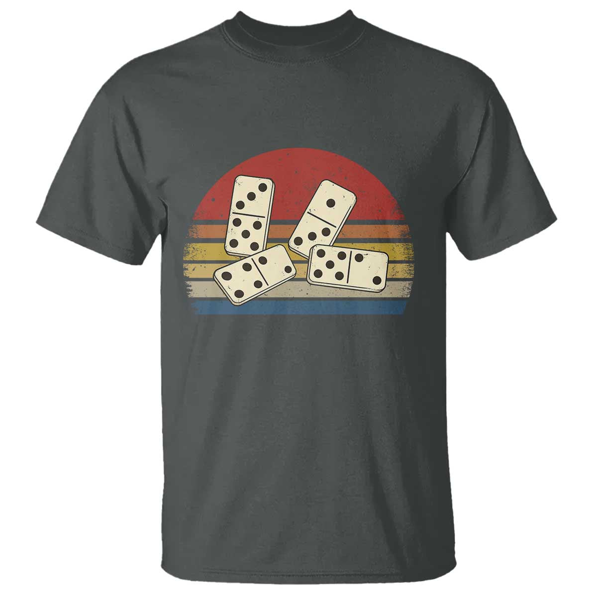 Vintage Domino Player 8647 T Shirt Board Game Subtle Protest TS12 Dark Heather Print Your Wear