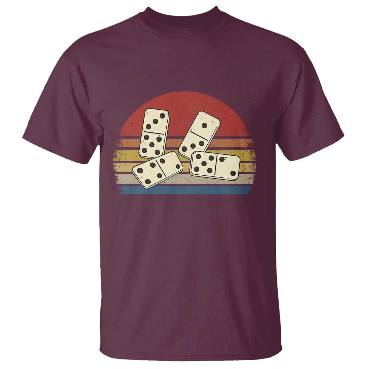 Vintage Domino Player 8647 T Shirt Board Game Subtle Protest TS12 Maroon Print Your Wear