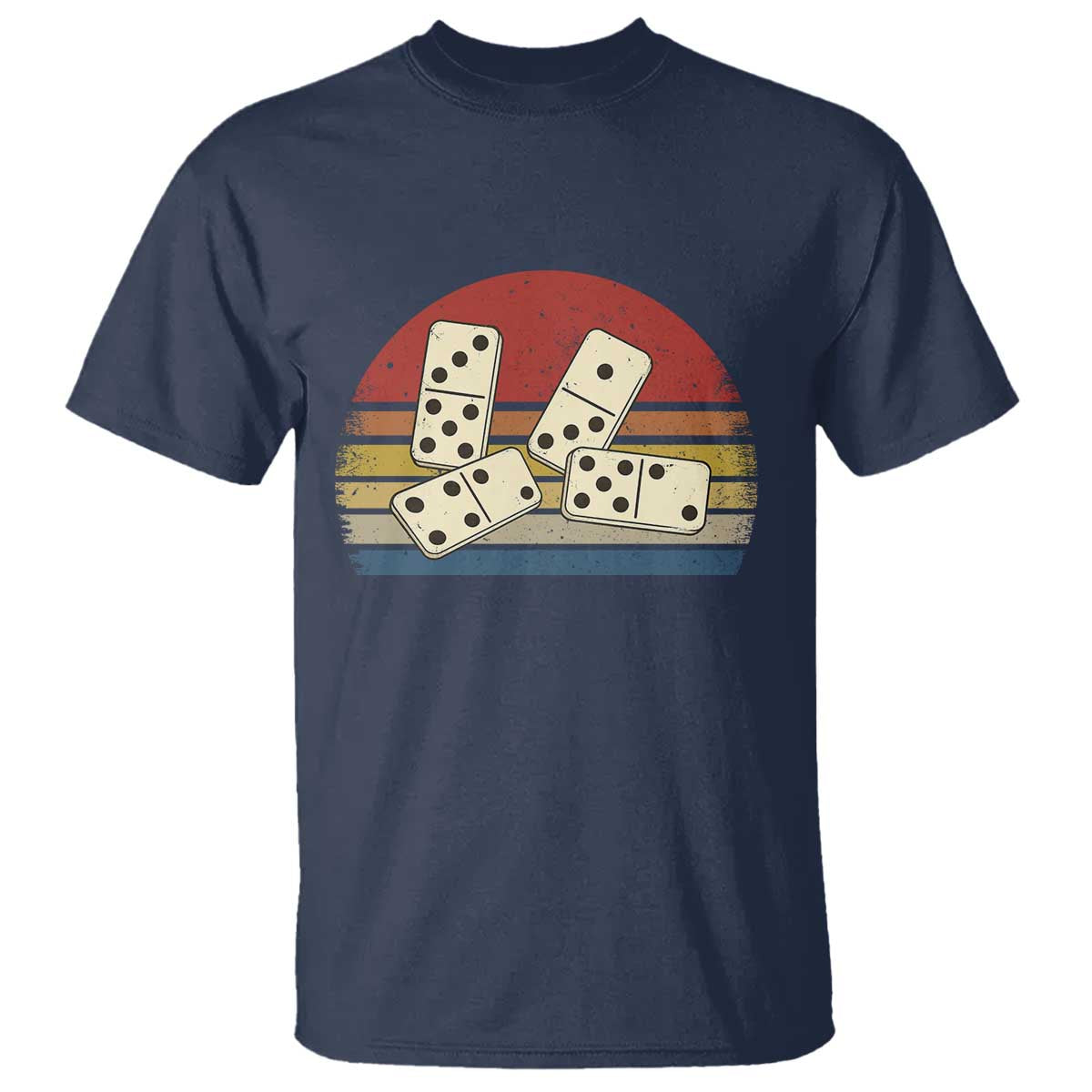 Vintage Domino Player 8647 T Shirt Board Game Subtle Protest TS12 Navy Print Your Wear